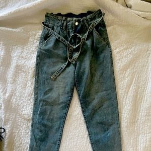 Wild fable Denim high waisted tapered paper bag jeans